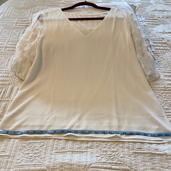 Goory White Swiss Dot Short Sleeve Blouse XL New - Picture 6 of 6